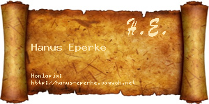 Hanus Eperke névjegykártya